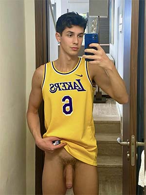 LA bisex jock semi hard thinking about you staring