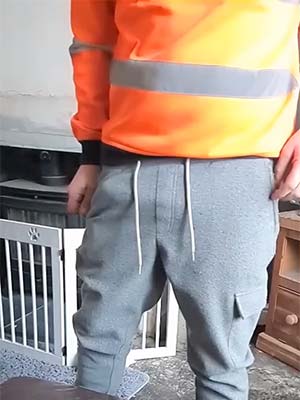 Construction worker revealing his hard cock, Logansport, IN