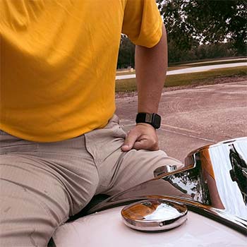 Albuquerque, NM - gay motorcyclist with a heavy bulge